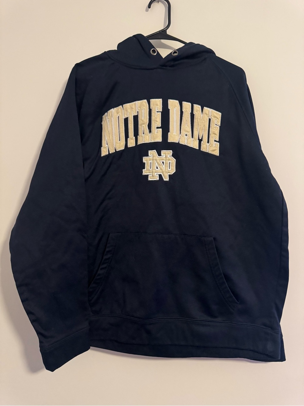 Coloseum Notre Dame  Navy Hoodie with Gold Logo
